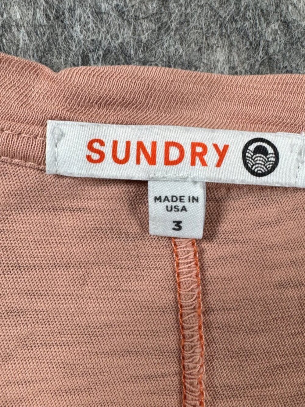 Sundry Womens Graphic T Shirt More Amour Sz 3 Short Sleeve Peach Pima Cotton - Picture 4 of 10